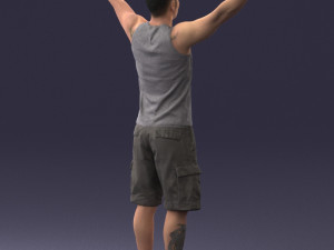 000120 Man with Arms Raised 0225 Model 3D