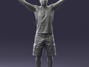000120 Man with Arms Raised 0225 Model 3D