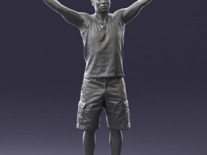 000120 Man with Arms Raised 0225 Model 3D