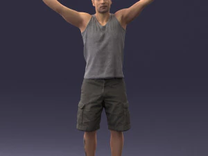 000120 Mann mit erhobenen Armen 0225 3dp 3D Druckmodell