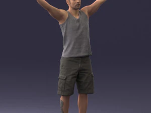 000120 Man with Arms Raised 0225 3dp 3D Print Model