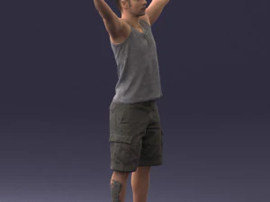 000120 Man with Arms Raised 0225 3dp 3D Print Model
