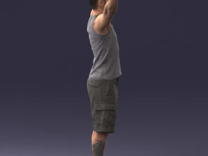 000120 Man with Arms Raised 0225 3dp 3D Print Model