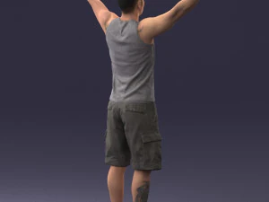 000120 Man with Arms Raised 0225 3dp 3D Print Model