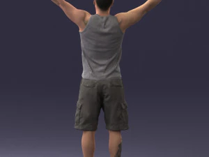 000120 Man with Arms Raised 0225 3dp 3D Print Model