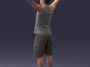 000120 Man with Arms Raised 0225 3dp 3D Print Model