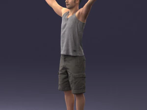 000120 Man with Arms Raised 0225 3dp 3D Print Model