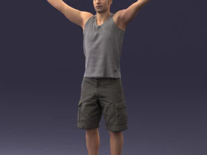000120 Man with Arms Raised 0225 3dp 3D Print Model