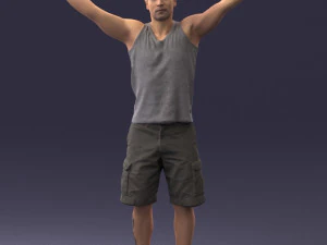 000120 Man with Arms Raised 0225 3dp 3D Print Model