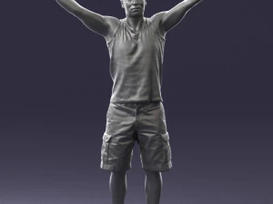 000120 Man with Arms Raised 0225 3dp 3D Print Model