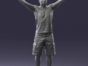 000120 Man with Arms Raised 0225 3dp 3D Print Model