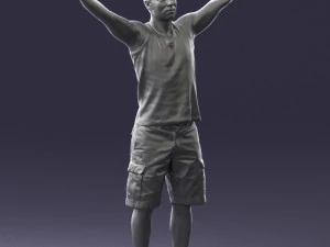 000120 Man with Arms Raised 0225 3dp 3D Print Model