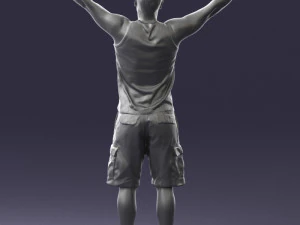 000120 Man with Arms Raised 0225 3dp 3D Print Model