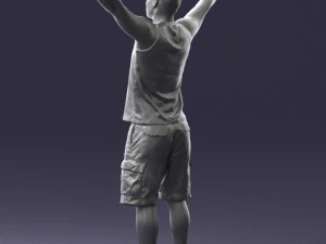 000120 Man with Arms Raised 0225 3dp 3D Print Model