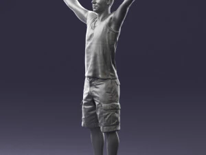 000120 Man with Arms Raised 0225 3dp 3D Print Model