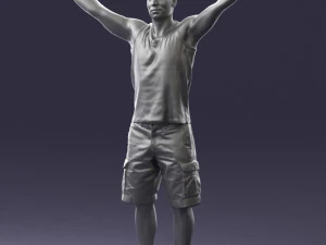 000120 Man with Arms Raised 0225 3dp 3D Print Model