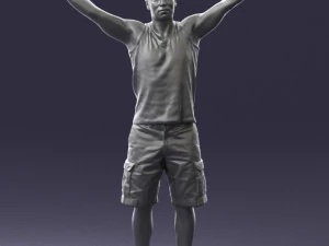 000120 Man with Arms Raised 0225 3dp 3D Print Model