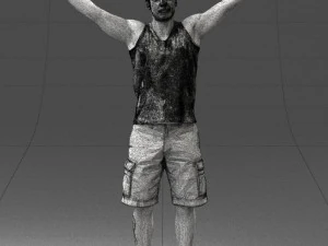 000120 Man with Arms Raised 0225 3dp 3D Print Model