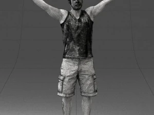 000120 Man with Arms Raised 0225 3dp 3D Print Model