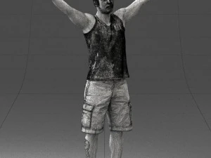 000120 Man with Arms Raised 0225 3dp 3D Print Model