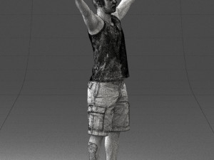 000120 Man with Arms Raised 0225 3dp 3D Baskı Modeli