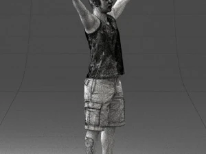 000120 Man with Arms Raised 0225 3dp 3D Print Model