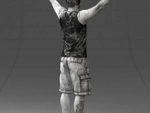 000120 Man with Arms Raised 0225 3dp 3D Print Model