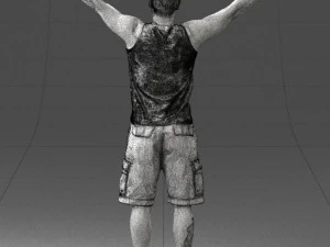 000120 Man with Arms Raised 0225 3dp 3D Print Model