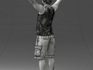 000120 Man with Arms Raised 0225 3dp 3D Print Model