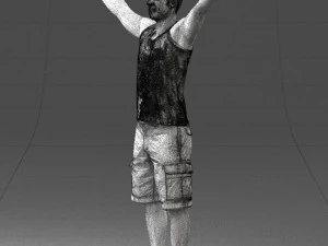 000120 Man with Arms Raised 0225 3dp 3D Print Model