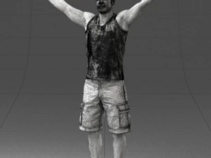 000120 Man with Arms Raised 0225 3dp 3D Print Model
