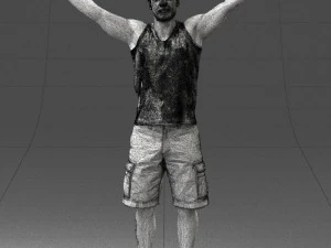 000120 Man with Arms Raised 0225 3dp 3D Print Model