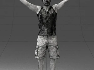 000120 Man with Arms Raised 0225 3dp 3D Print Model