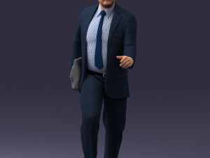 000121 Businessman Walking with Bag 0226 Modelo 3D