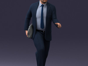 000121 Businessman Walking with Bag 0226 Modelo 3D