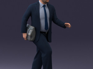 000121 Businessman Walking with Bag 0226 Modelo 3D