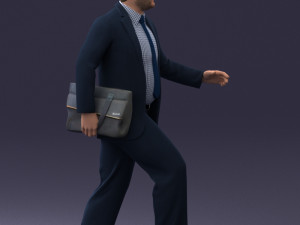 000121 Businessman Walking with Bag 0226 Modelo 3D
