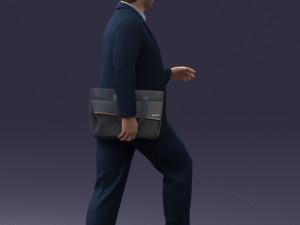 000121 Businessman Walking with Bag 0226 Modelo 3D