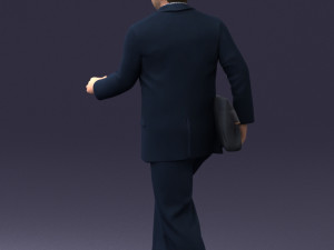 000121 Businessman Walking with Bag 0226 Modelo 3D