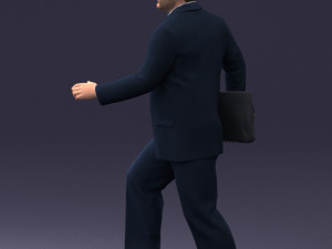 000121 Businessman Walking with Bag 0226 Modelo 3D