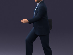 000121 Businessman Walking with Bag 0226 Modelo 3D