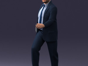 000121 Businessman Walking with Bag 0226 Modelo 3D