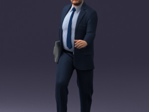 000121 Businessman Walking with Bag 0226 Modelo 3D