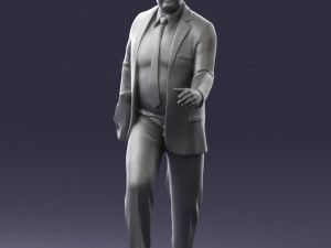 000121 Businessman Walking with Bag 0226 Modelo 3D