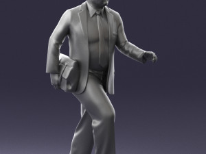 000121 Businessman Walking with Bag 0226 Modelo 3D