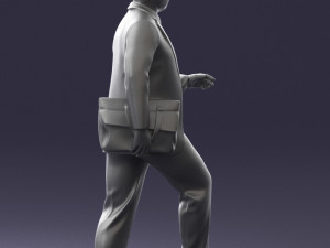 000121 Businessman Walking with Bag 0226 Modelo 3D