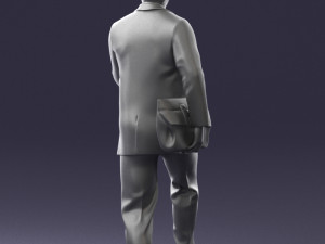 000121 Businessman Walking with Bag 0226 Modelo 3D