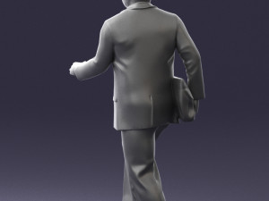 000121 Businessman Walking with Bag 0226 Modelo 3D