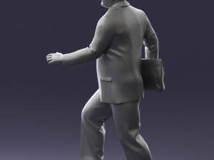 000121 Businessman Walking with Bag 0226 Modelo 3D