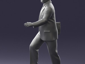 000121 Businessman Walking with Bag 0226 Modelo 3D